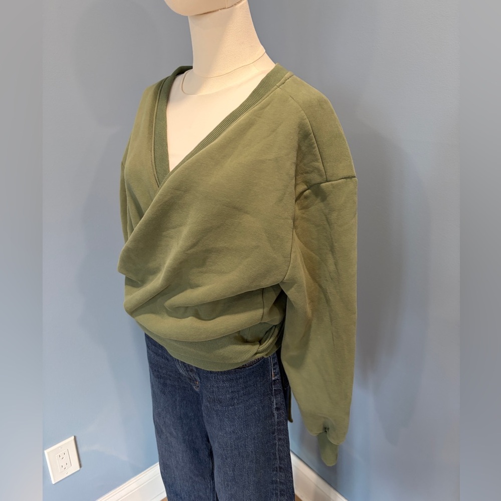 Latched Mama Olive Green Wrap-Style Sweatshirt